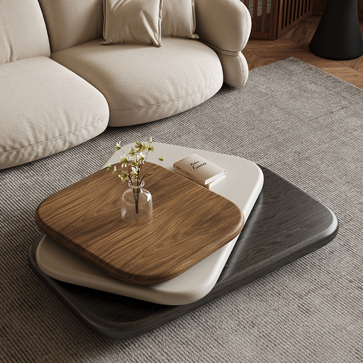 Modern Art Deco Rectangle Rotatable Splicing Color Artificial Board Coffee Table 3 - Tier For Living Room