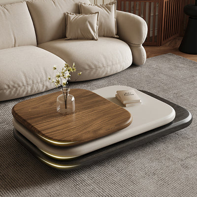 Modern Art Deco Rectangle Rotatable Splicing Color Artificial Board Coffee Table 3 - Tier For Living Room