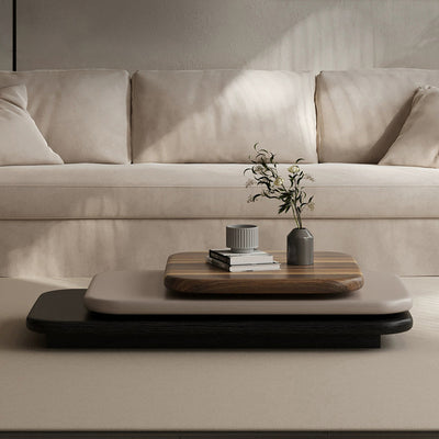 Modern Art Deco Rectangle Rotatable Splicing Color Artificial Board Coffee Table 3 - Tier For Living Room