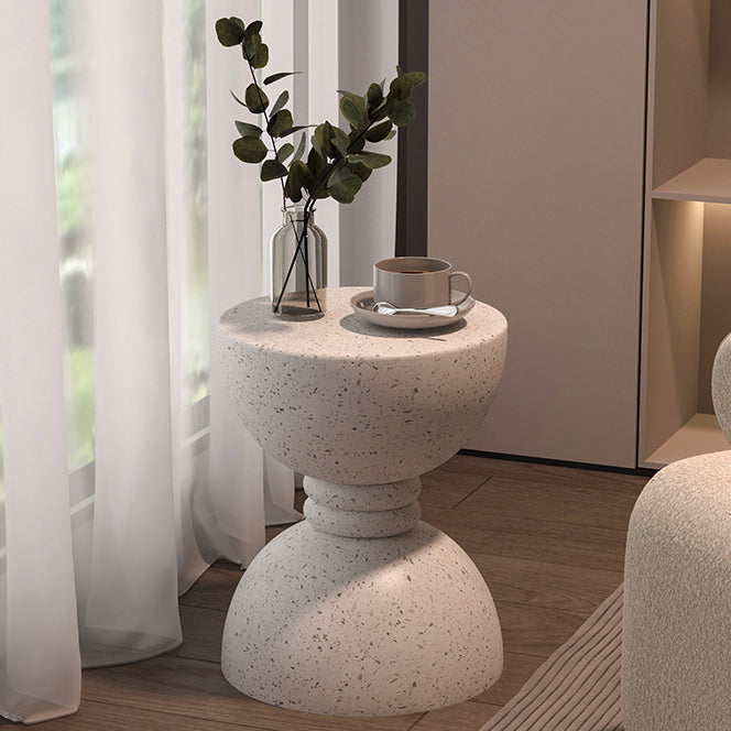 Contemporary Nordic Hourglass Magnesium Oxide Side Table 1 - Tier For Living Room