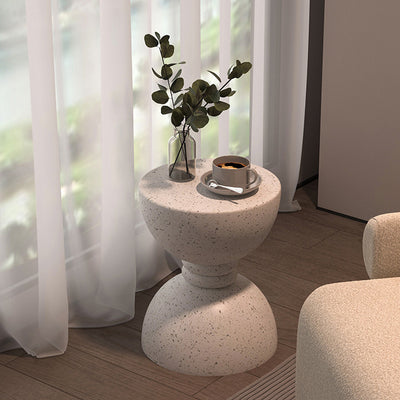 Contemporary Nordic Hourglass Magnesium Oxide Side Table 1 - Tier For Living Room