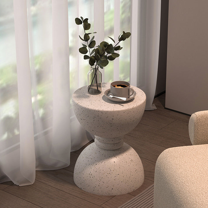 Contemporary Nordic Hourglass Magnesium Oxide Side Table 1 - Tier For Living Room