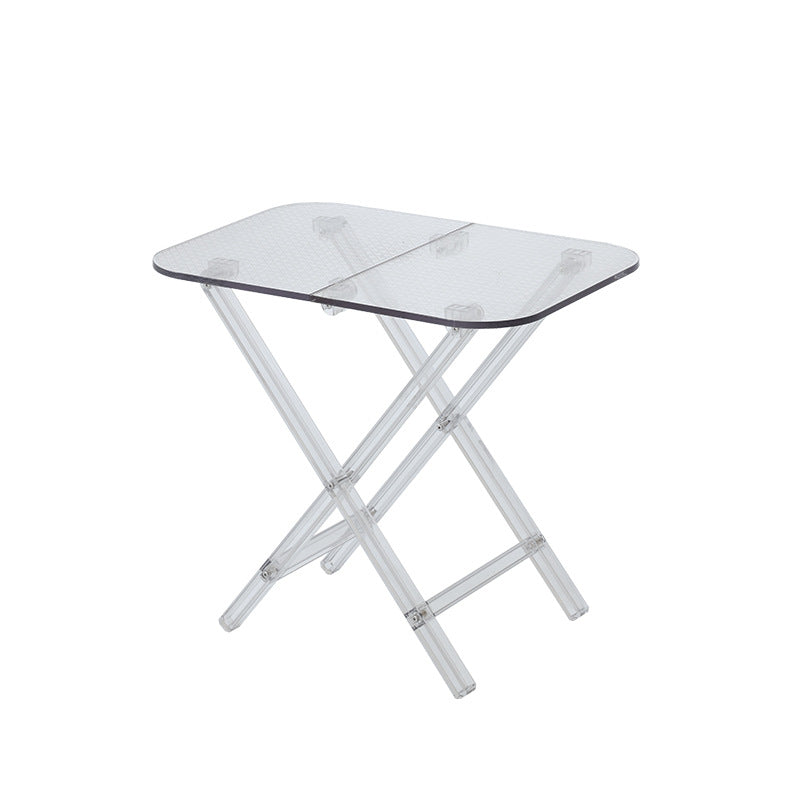 Modern Simplicity Square Foldable Transparent Full PC Side Table 1 - Tier For Living Room