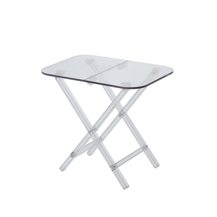 Modern Simplicity Square Foldable Transparent Full PC Side Table 1 - Tier For Living Room