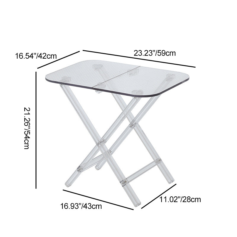 Modern Simplicity Square Foldable Transparent Full PC Side Table 1 - Tier For Living Room