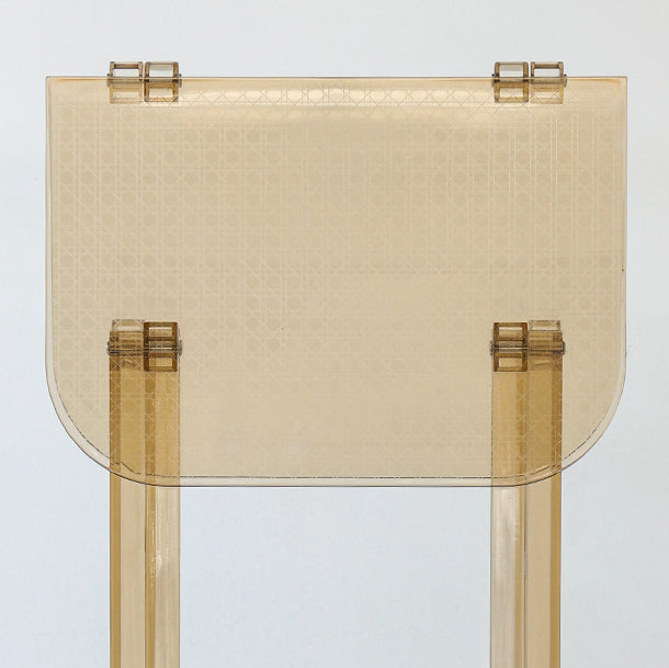 Modern Simplicity Square Foldable Transparent Full PC Side Table 1 - Tier For Living Room