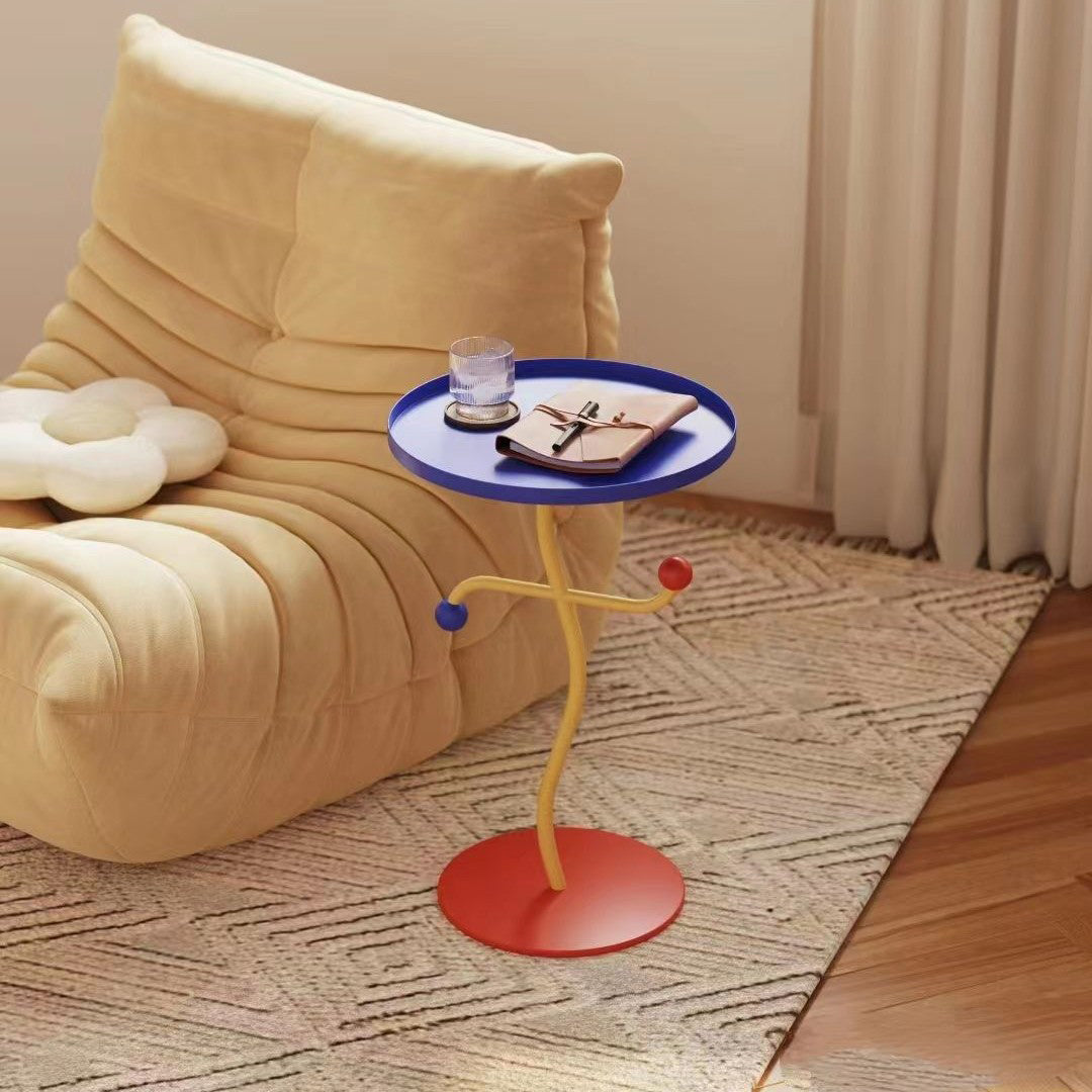 Contemporary Creative Round Dance Full Iron Side Table 1 - Tray For Li ...