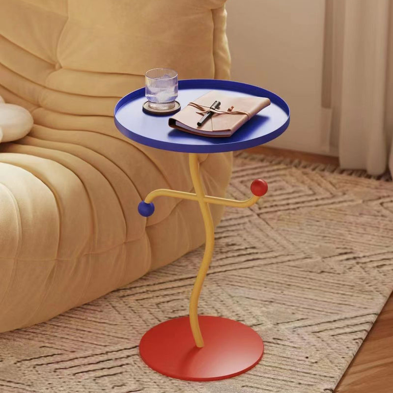 Contemporary Creative Round Dance Full Iron Side Table 1 - Tray For Living Room