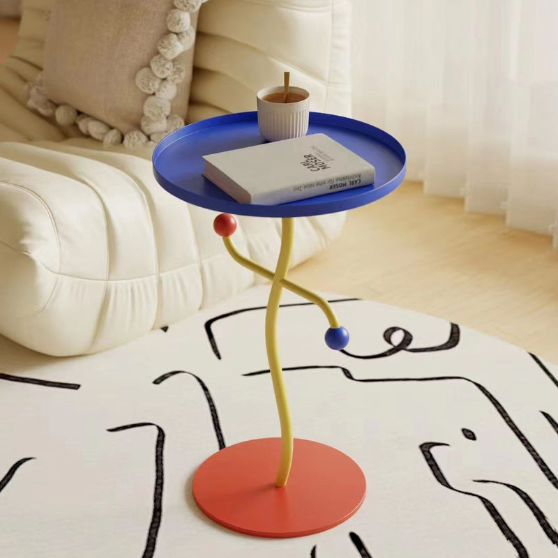 Contemporary Creative Round Dance Full Iron Side Table 1 - Tray For Living Room