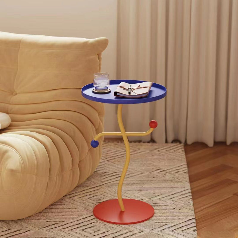 Contemporary Creative Round Dance Full Iron Side Table 1 - Tray For Living Room