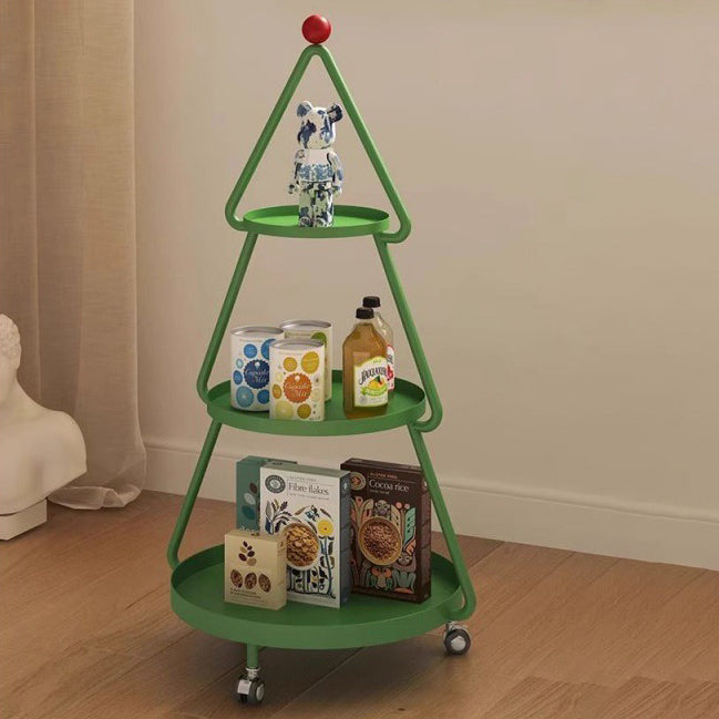 Mesa auxiliar de hierro completa de árbol de Navidad creativo contemporáneo de 3 niveles para sala de estar 