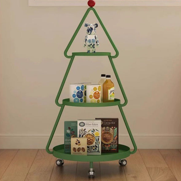 Mesa auxiliar de hierro completa de árbol de Navidad creativo contemporáneo de 3 niveles para sala de estar 