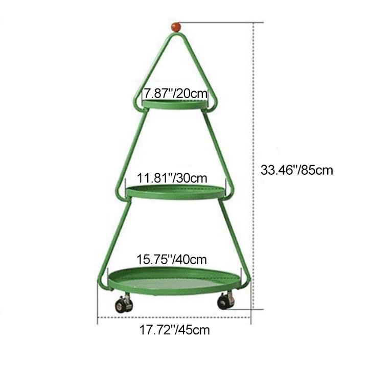 Mesa auxiliar de hierro completa de árbol de Navidad creativo contemporáneo de 3 niveles para sala de estar 