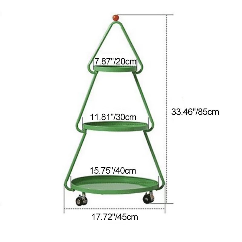 Contemporary Creative Christmas Tree Full Iron Side Table 3 - Tier For Living Room