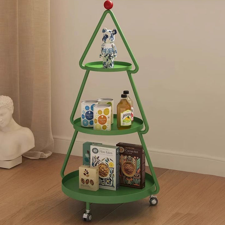 Mesa auxiliar de hierro completa de árbol de Navidad creativo contemporáneo de 3 niveles para sala de estar 