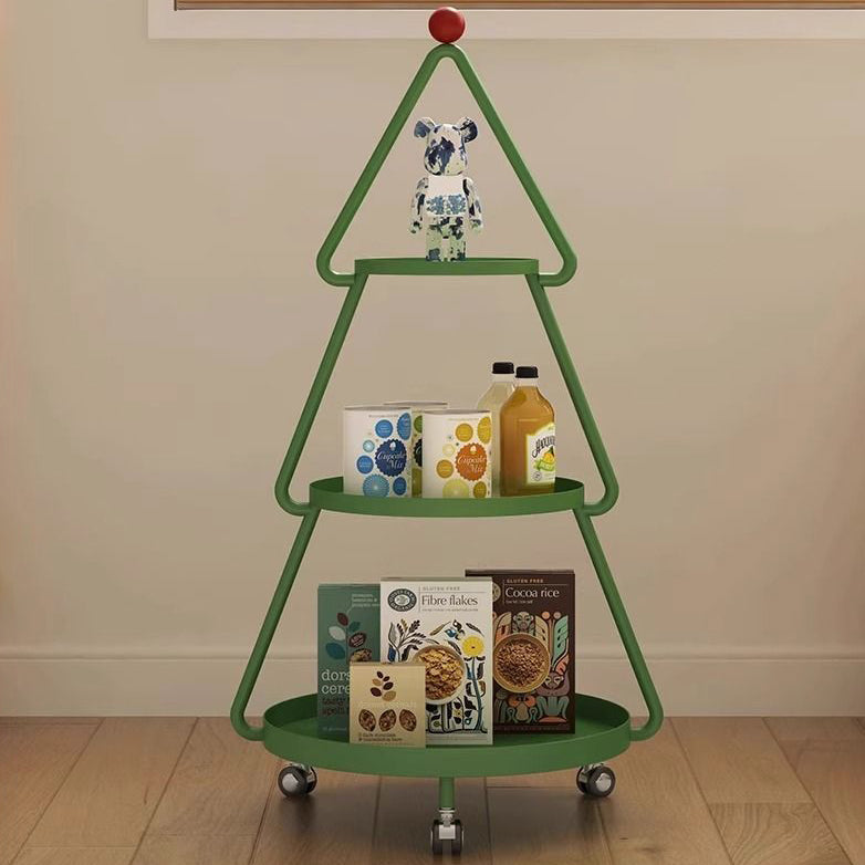 Mesa auxiliar de hierro completa de árbol de Navidad creativo contemporáneo de 3 niveles para sala de estar 