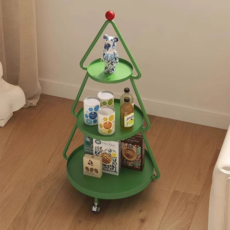 Mesa auxiliar de hierro completa de árbol de Navidad creativo contemporáneo de 3 niveles para sala de estar 