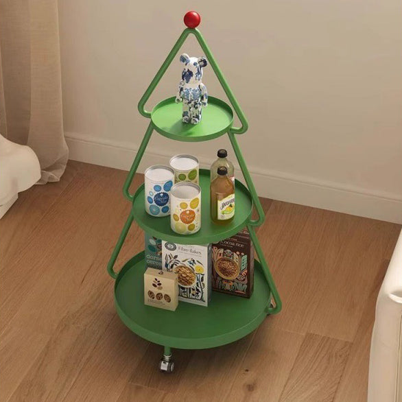 Mesa auxiliar de hierro completa de árbol de Navidad creativo contemporáneo de 3 niveles para sala de estar 