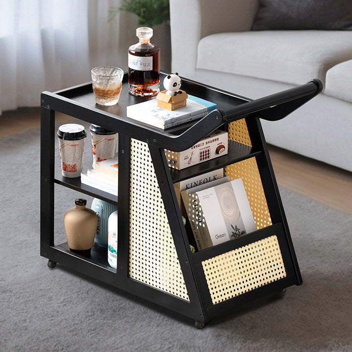 Contemporary Simplicity Right-angled Trapezoid Bamboo Acrylic Side Table 3 - Tier For Living Room