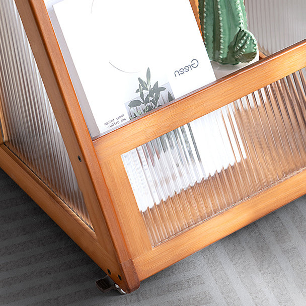 Contemporary Simplicity Right-angled Trapezoid Bamboo Acrylic Side Table 3 - Tier For Living Room