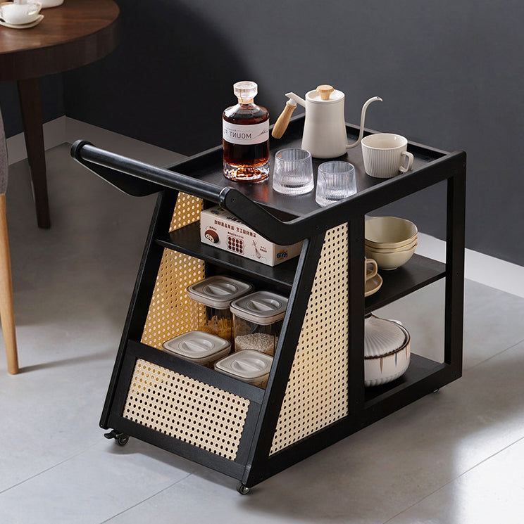 Contemporary Simplicity Right-angled Trapezoid Bamboo Acrylic Side Table 3 - Tier For Living Room