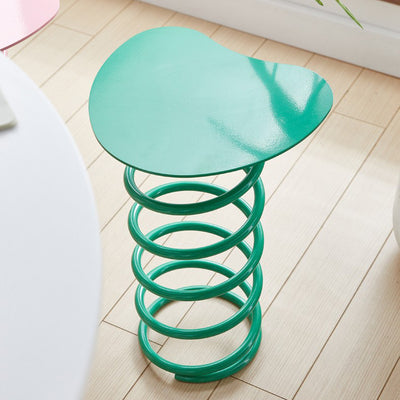 Contemporary Creative Spring Shape Full Iron Side Table 1 - Tier For Living Room