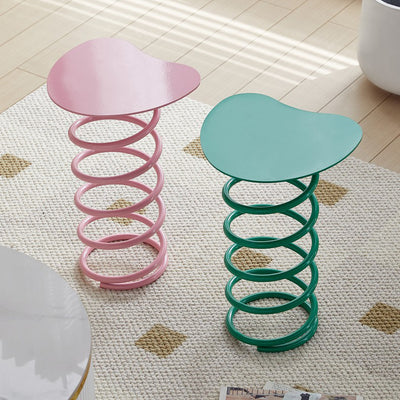 Contemporary Creative Spring Shape Full Iron Side Table 1 - Tier For Living Room