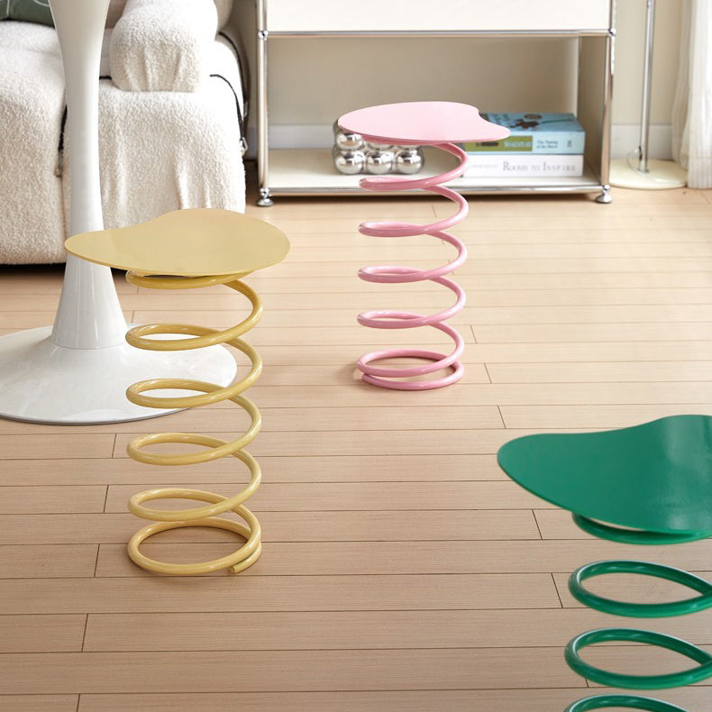 Contemporary Creative Spring Shape Full Iron Side Table 1 - Tier For Living Room