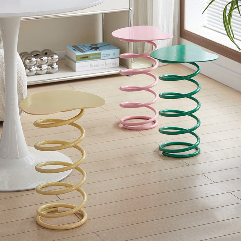 Contemporary Creative Spring Shape Full Iron Side Table 1 - Tier For Living Room
