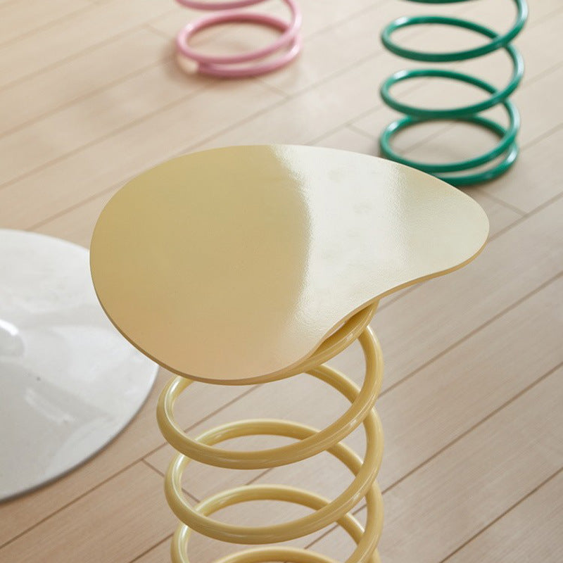 Contemporary Creative Spring Shape Full Iron Side Table 1 - Tier For Living Room