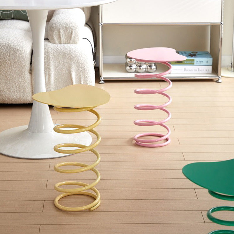 Contemporary Creative Spring Shape Full Iron Side Table 1 - Tier For Living Room