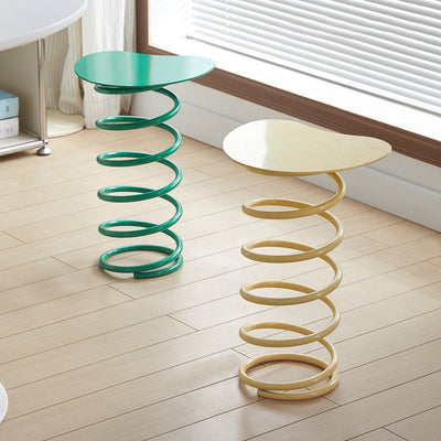 Contemporary Creative Spring Shape Full Iron Side Table 1 - Tier For Living Room