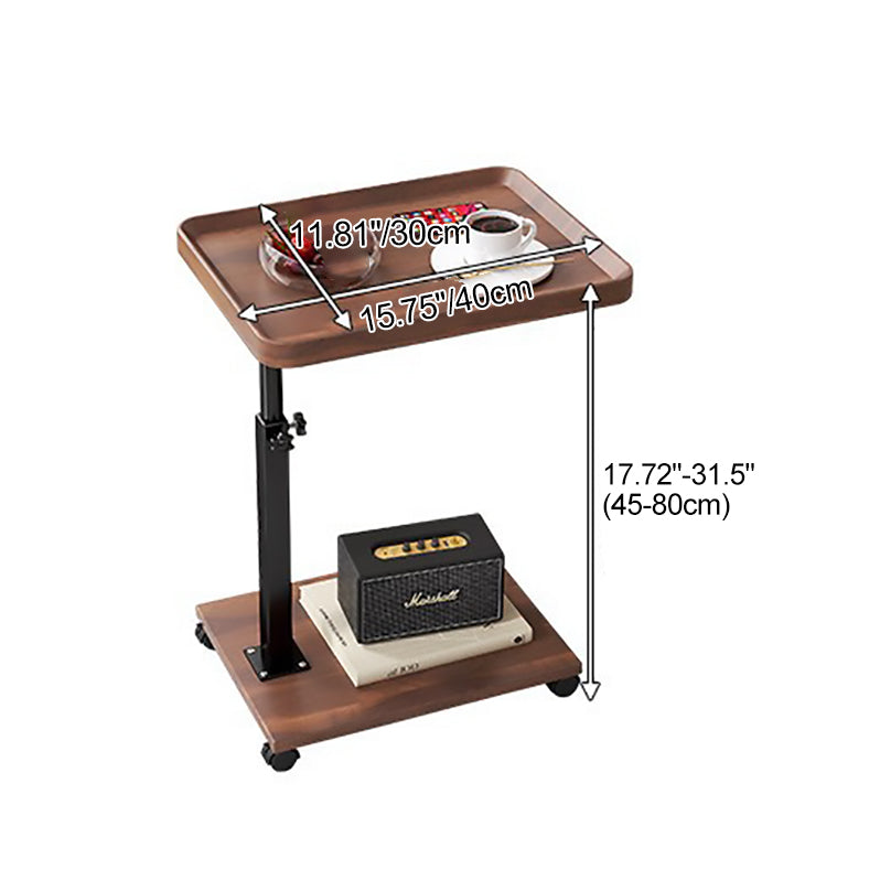 Contemporary Nordic Round Square Height Adjustable Density Board Iron Side Table 2 - Tier For Living Room