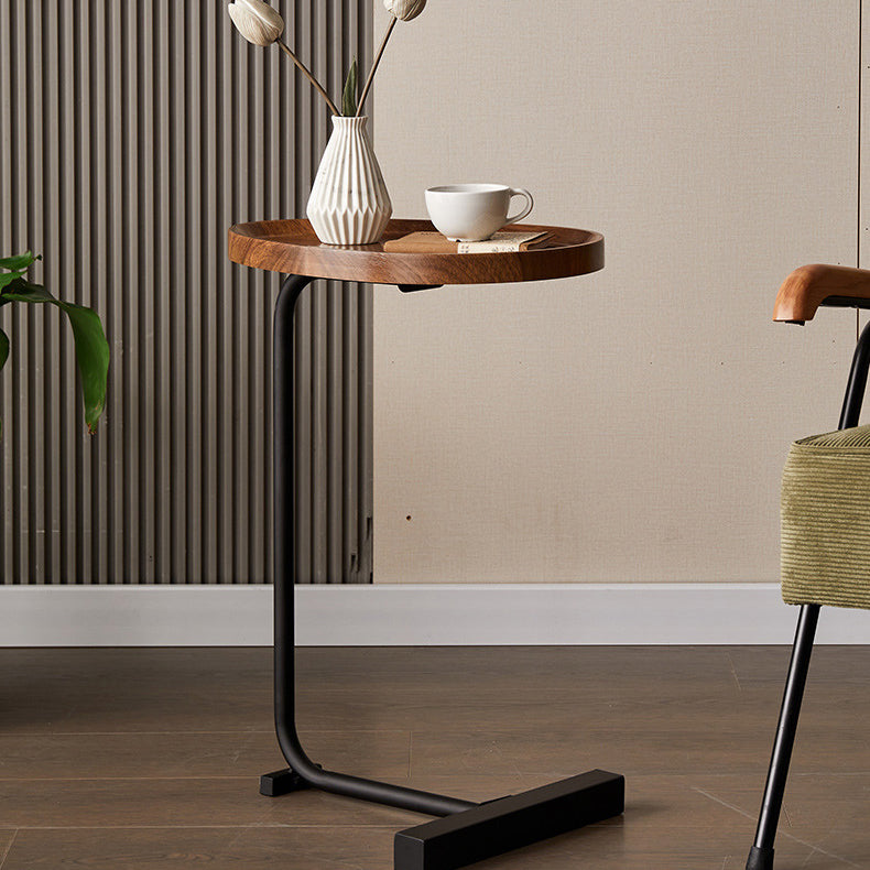 Contemporary Nordic Water Drop Shape Geometry Density Board Iron Side Table 1 - Tier For Living Room