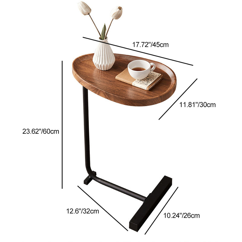 Contemporary Nordic Water Drop Shape Geometry Density Board Iron Side Table 1 - Tier For Living Room
