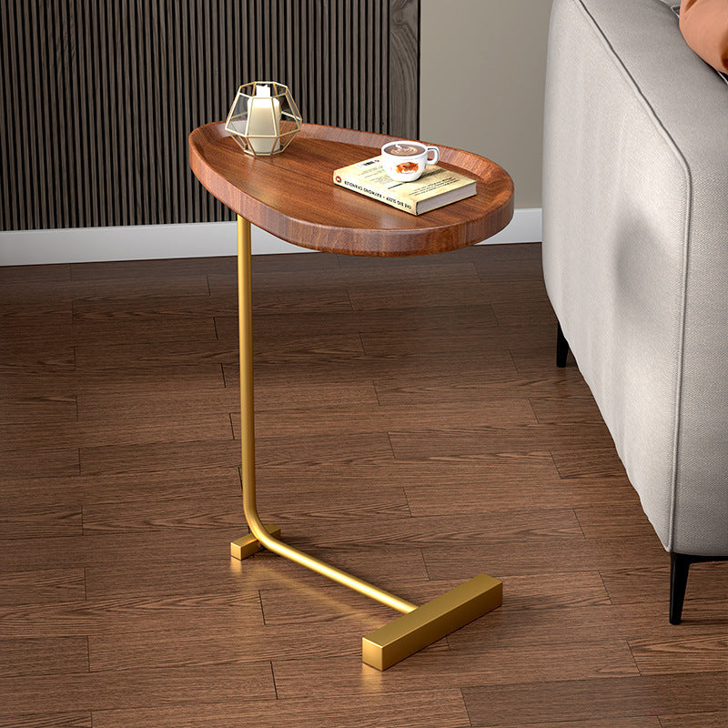 Contemporary Nordic Water Drop Shape Geometry Density Board Iron Side Table 1 - Tier For Living Room