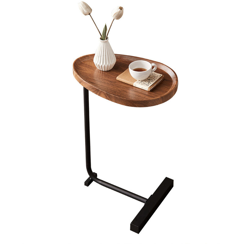 Contemporary Nordic Water Drop Shape Geometry Density Board Iron Side Table 1 - Tier For Living Room