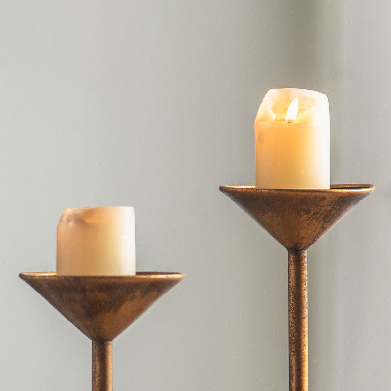 Traditional French Carved Decorative Aromatherapy Iron Wood Candlestick 1 - Tier For Living Room