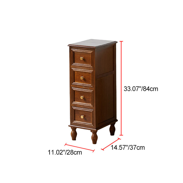 Contemporary Nordic Rectangular Cube Storage Cabinet Solid Paulownia Wood Hardware Side Table 4/5 - Drawer For Living Room