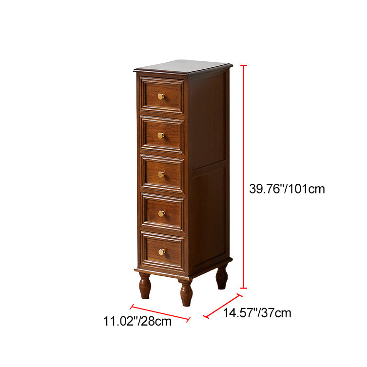 Contemporary Nordic Rectangular Cube Storage Cabinet Solid Paulownia Wood Hardware Side Table 4/5 - Drawer For Living Room