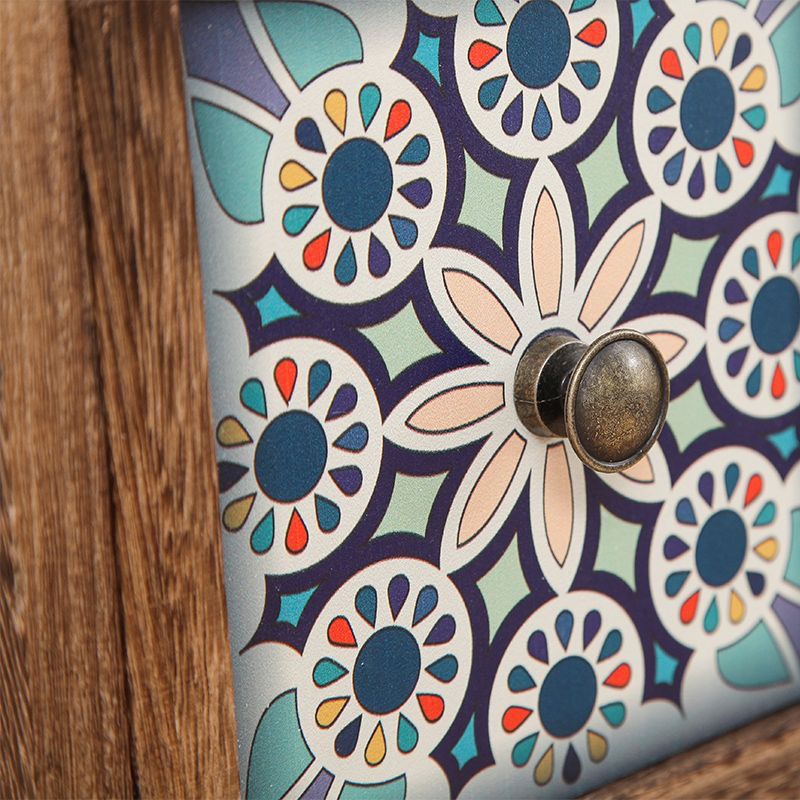 طاولة جانبية من الخشب المطاطي بقاعدة من الفولاذ المقاوم للصدأ على شكل مثلث منحني معاصرة وبسيطة - طابق واحد لغرفة المعيشة 