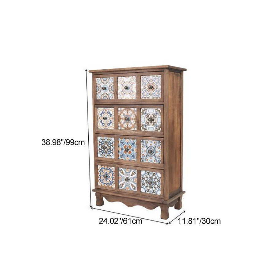 Moderner Retro-Aufbewahrungsschrank in quadratischer Würfelform aus Paulownia-Holz, Beistelltisch mit 3/4/6 Schubladen für das Wohnzimmer 