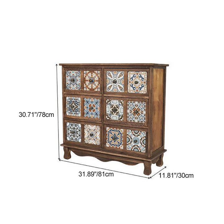 Moderner Retro-Aufbewahrungsschrank in quadratischer Würfelform aus Paulownia-Holz, Beistelltisch mit 3/4/6 Schubladen für das Wohnzimmer 