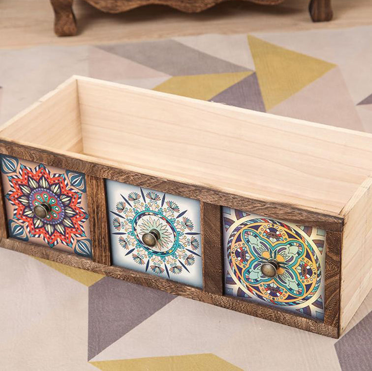 Moderner Retro-Aufbewahrungsschrank in quadratischer Würfelform aus Paulownia-Holz, Beistelltisch mit 3/4/6 Schubladen für das Wohnzimmer 