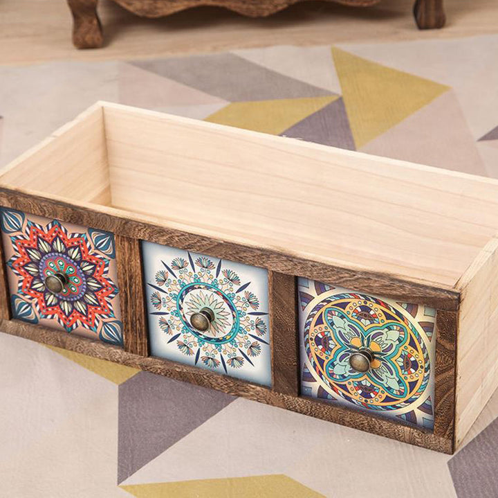 Moderner Retro-Aufbewahrungsschrank in quadratischer Würfelform aus Paulownia-Holz, Beistelltisch mit 3/4/6 Schubladen für das Wohnzimmer 
