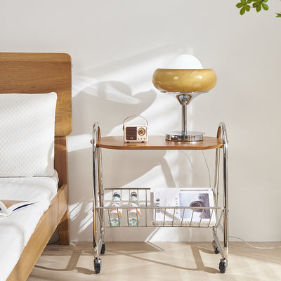 Contemporary Nordic Trapezoid Boxwood Stainless Steel Side Table 2 - Tier For Living Room