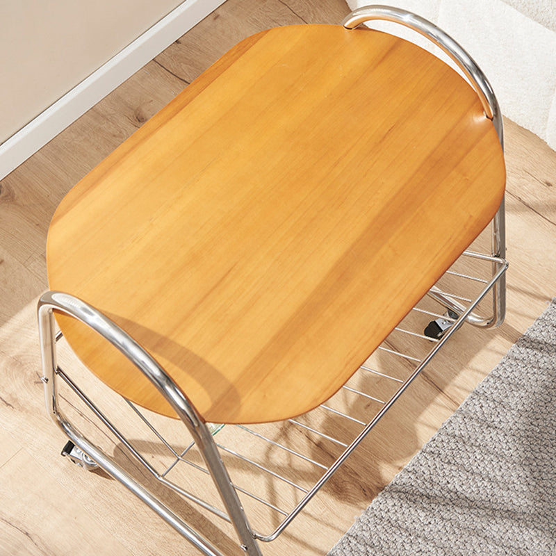 Contemporary Nordic Trapezoid Boxwood Stainless Steel Side Table 2 - Tier For Living Room