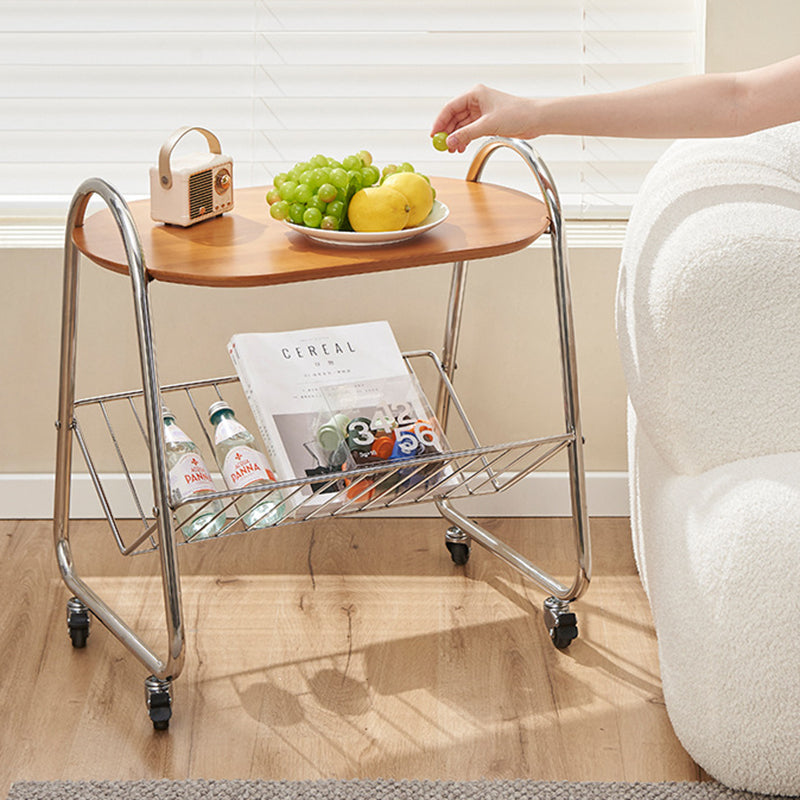 Contemporary Nordic Trapezoid Boxwood Stainless Steel Side Table 2 - Tier For Living Room