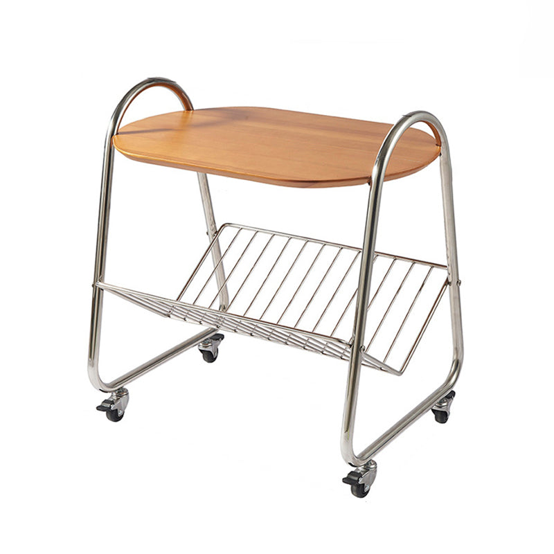 Contemporary Nordic Trapezoid Boxwood Stainless Steel Side Table 2 - Tier For Living Room