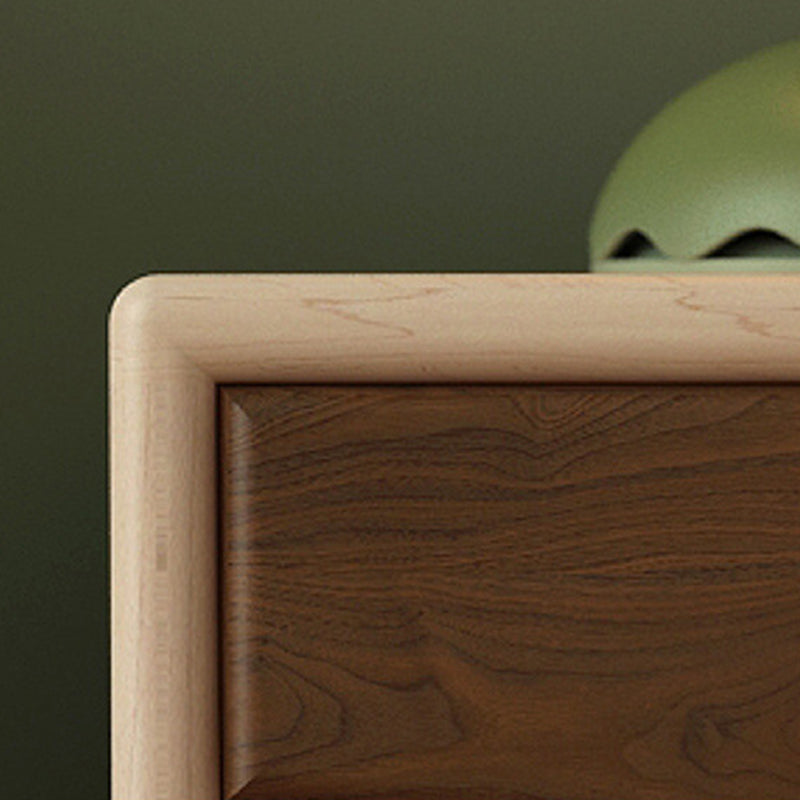 Mesita de noche contemporánea de madera maciza con cubo cuadrado de simplicidad - 1 cajón para dormitorio 